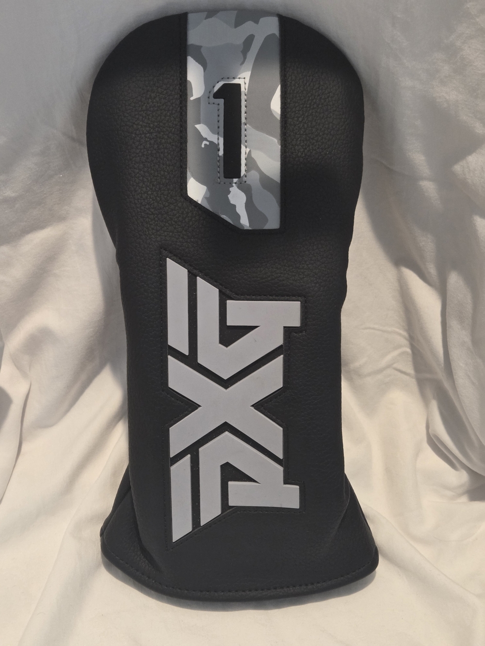 PXG Black Headcover with Gray Camo #1 Patch